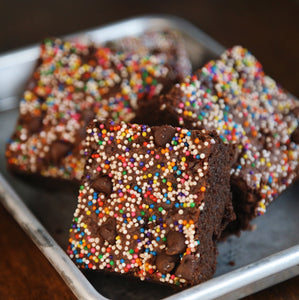 vegan gourmet sprinkle brownies