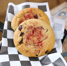 Load image into Gallery viewer, Foxship Bakery Vegan Dark Chocolate Raspberry  Cookies