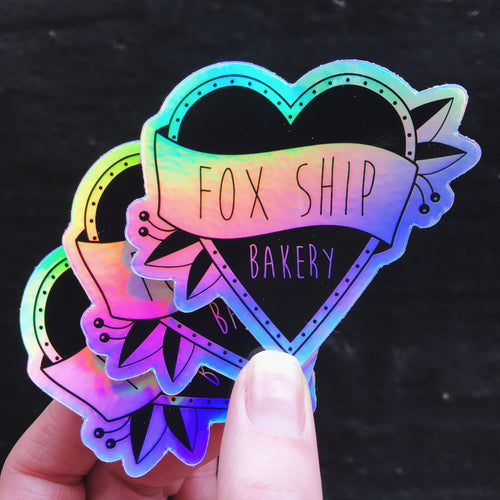 3 Holographic Foxship Bakery Stickers
