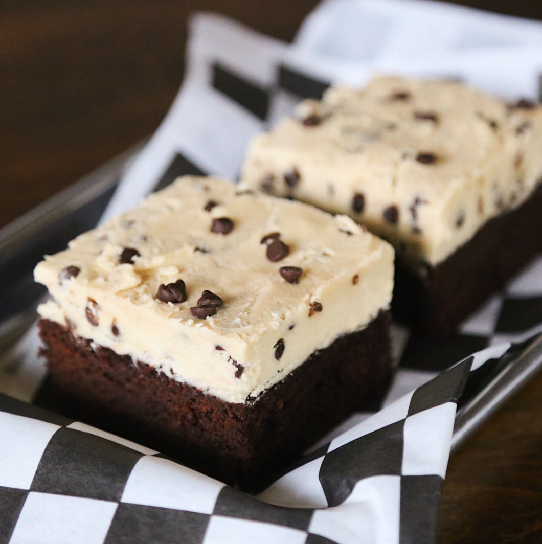 cookie dough frosted brownies